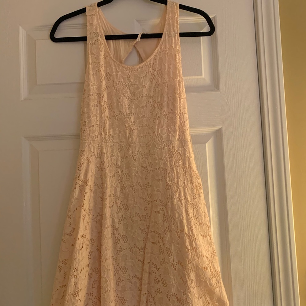 Beige free people dress open back